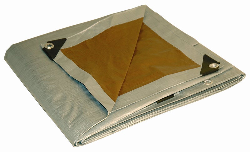 Dry Top 10x15 Multi-Purpose Silver/Brown Heavy Duty DRY TOP Poly Tarp (10'x15') - Image 1